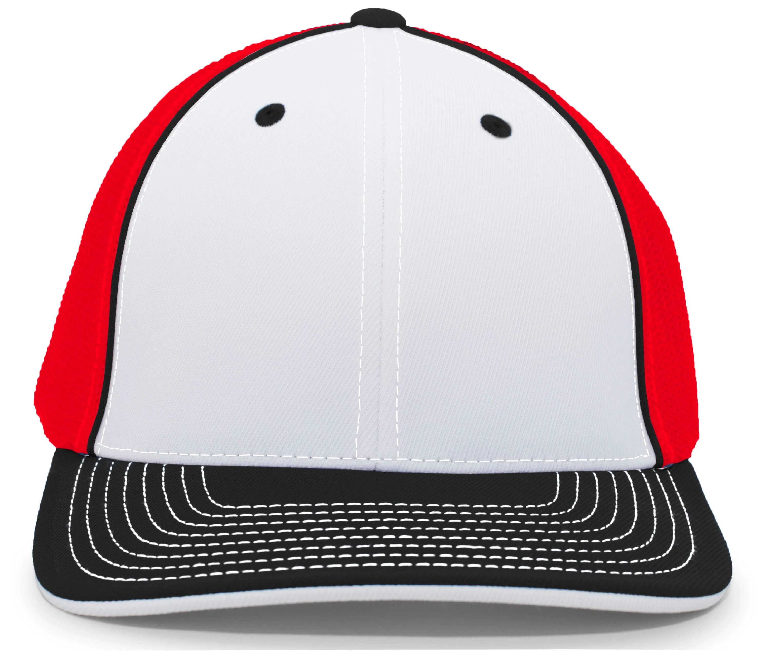 Pacific Headwear Trucker PacFlex Cap - White/Red/Black