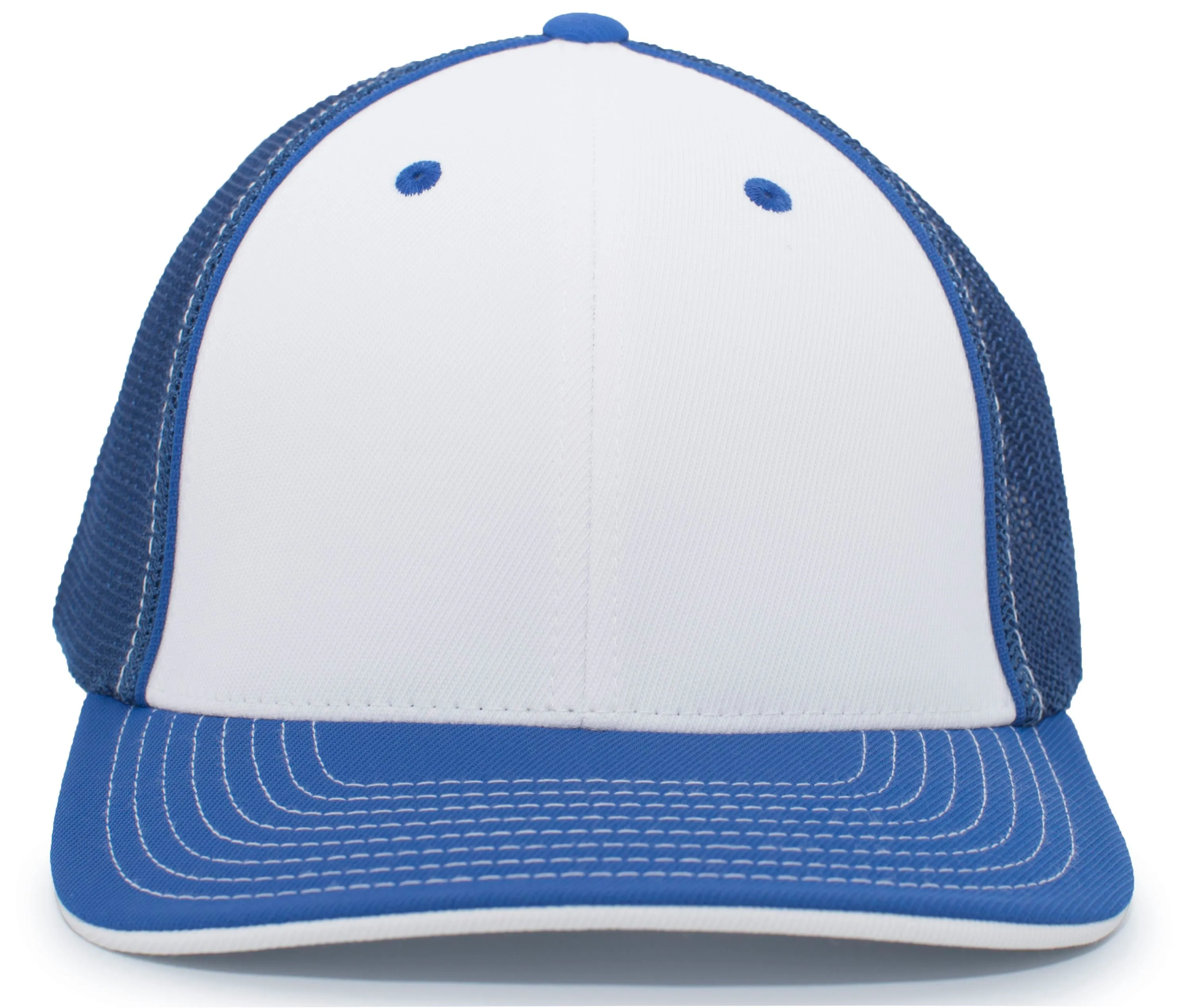 Pacific Headwear Trucker PacFlex Cap - White/Royal/Royal