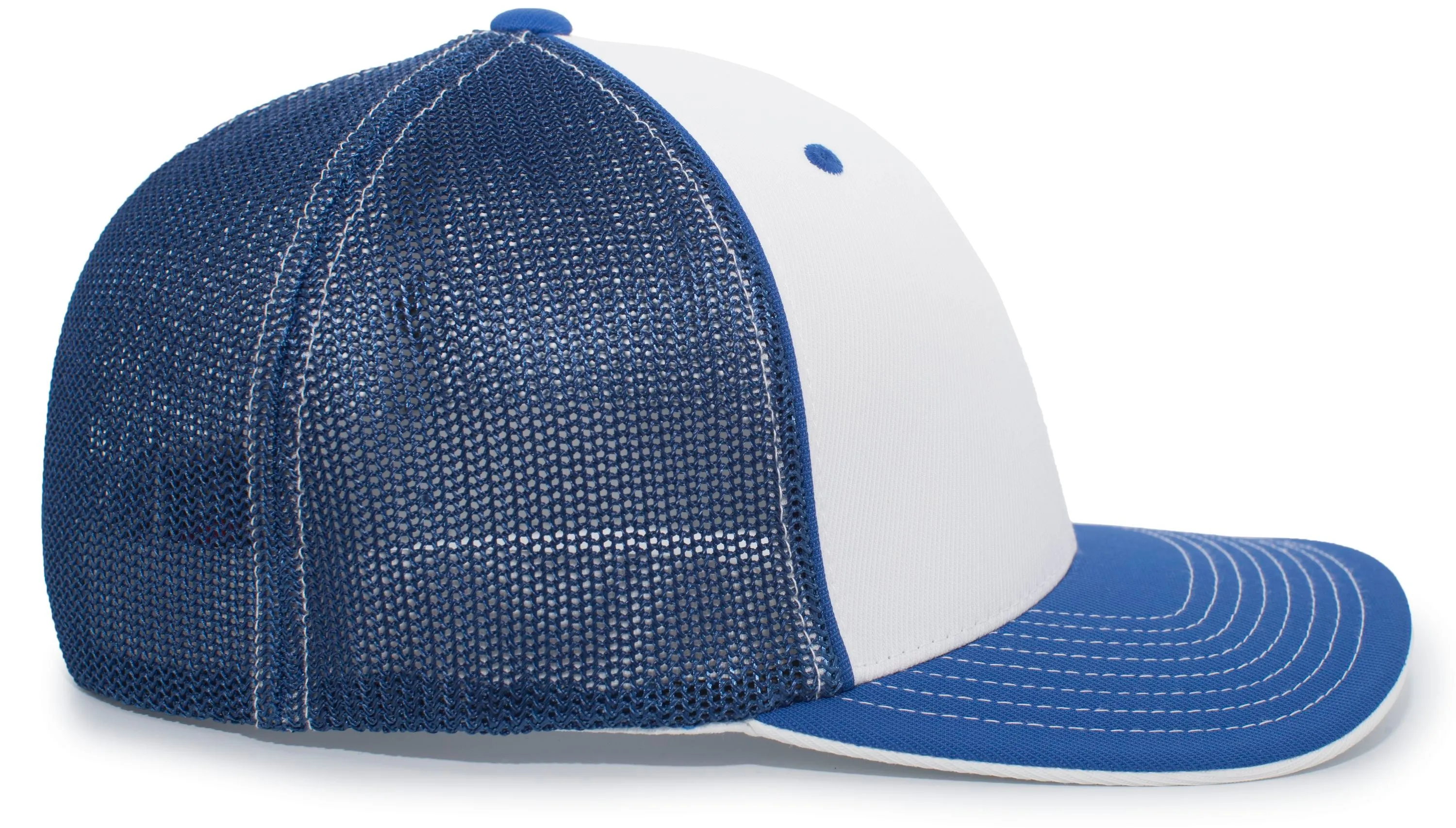 Pacific Headwear Trucker PacFlex Cap - White/Royal/Royal