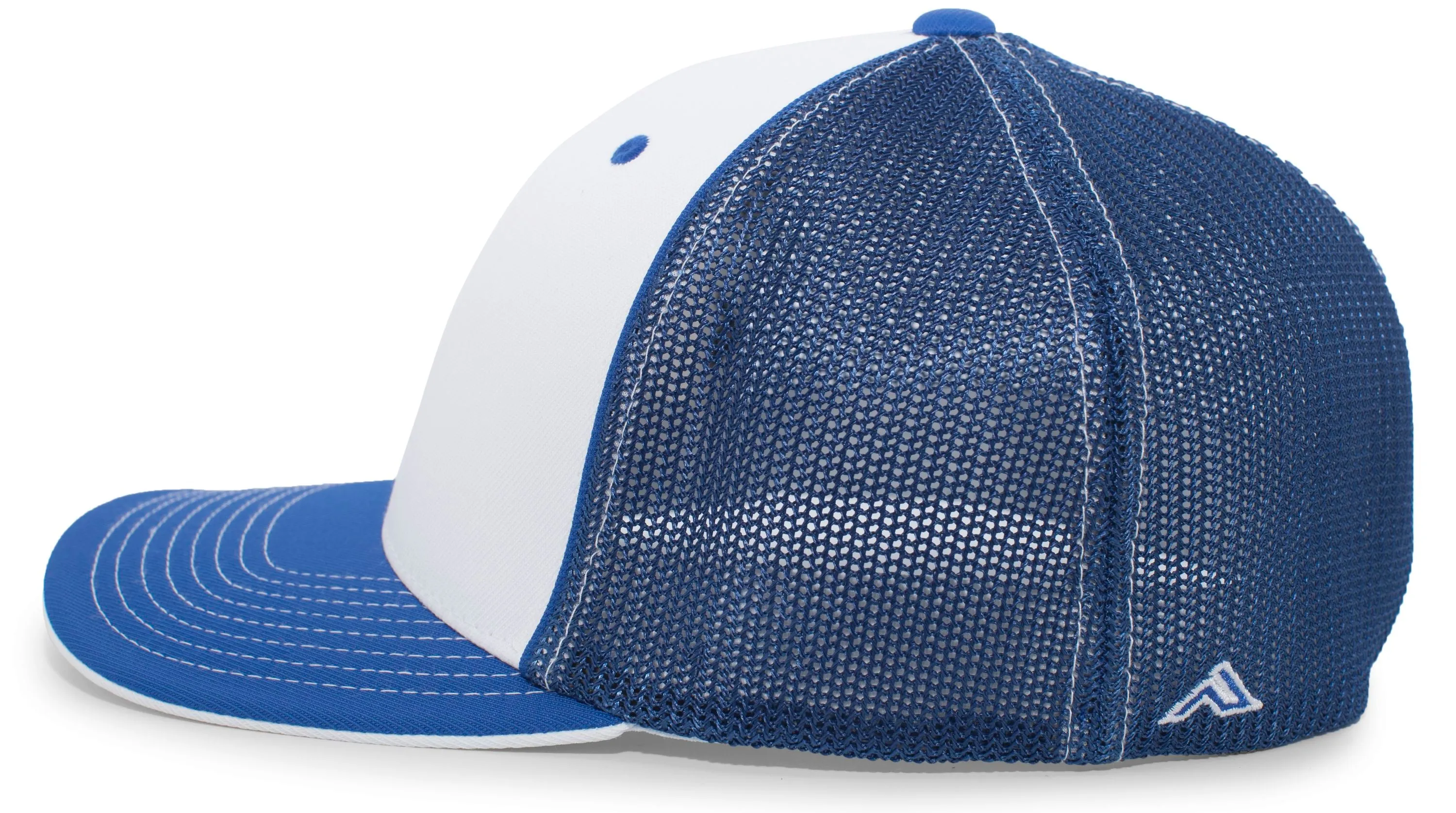 Pacific Headwear Trucker PacFlex Cap - White/Royal/Royal