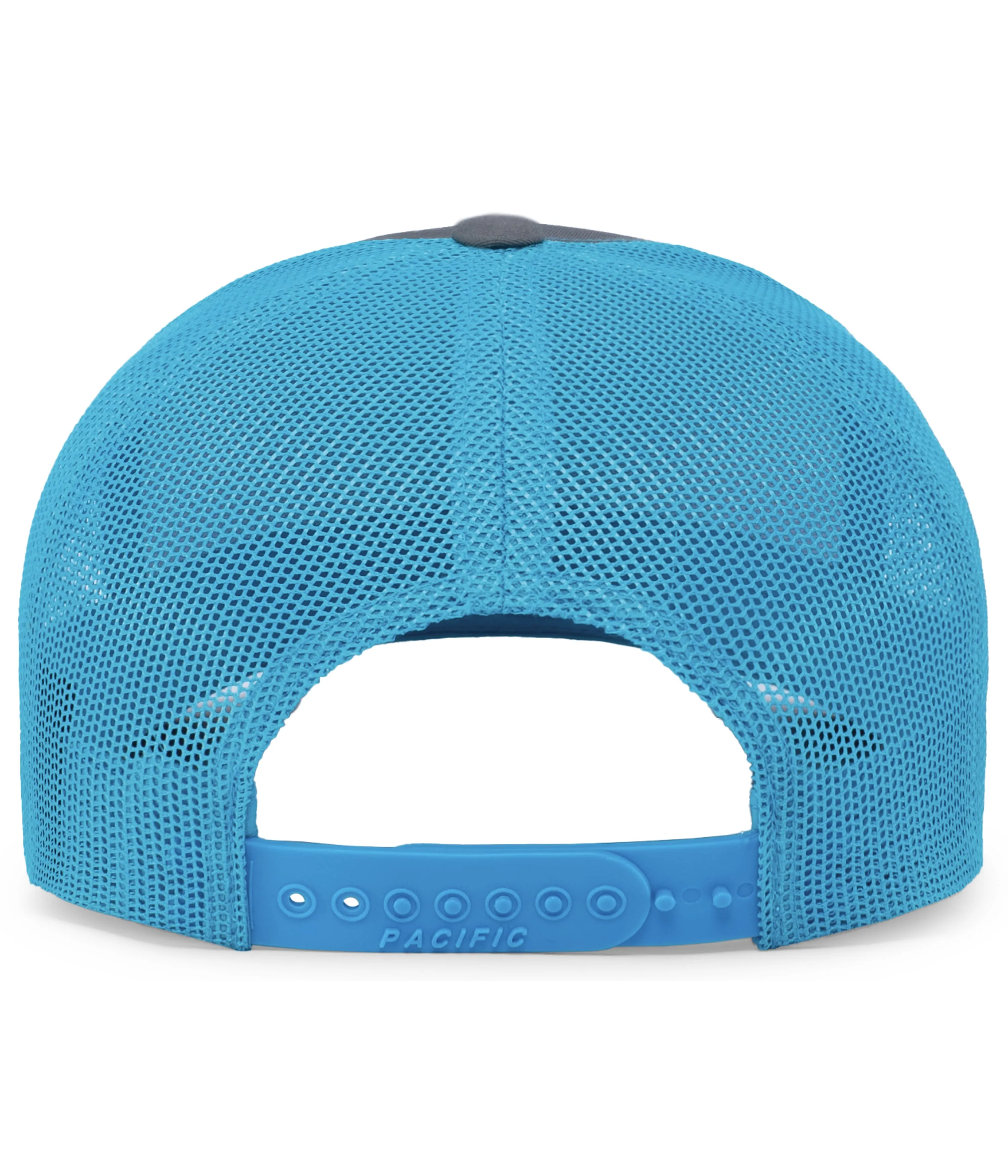 Pacific Headwear Trucker Snapback Cap - Graphite/Neon Blue/Graphite