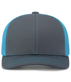 Pacific Headwear Trucker Snapback Cap - Graphite/Neon Blue/Graphite