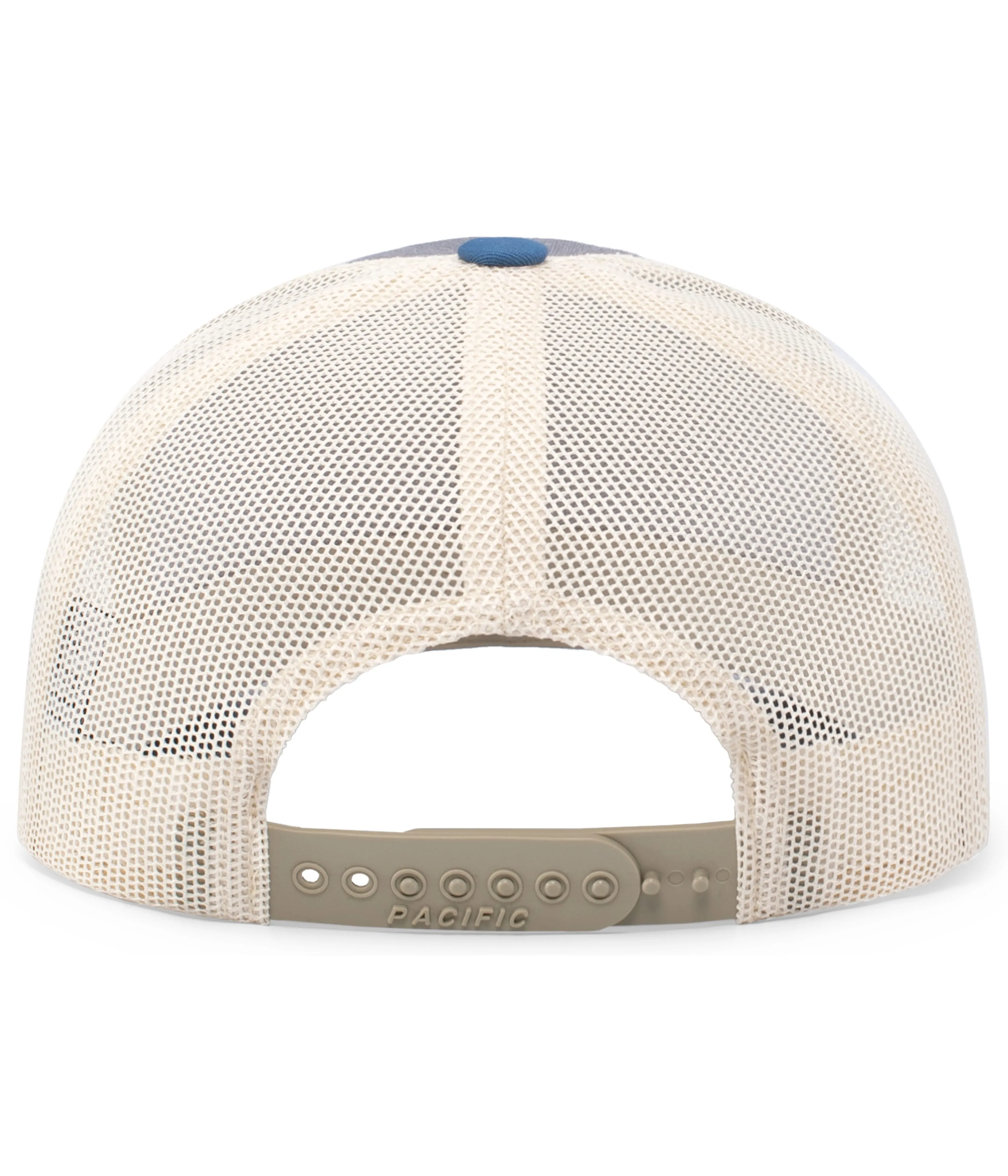 Pacific Headwear Trucker Snapback Cap - Heather Grey/Beige/Ocean Blue