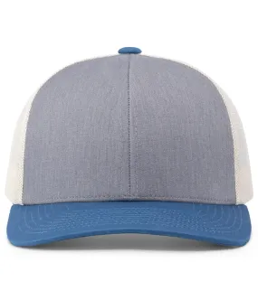 Pacific Headwear Trucker Snapback Cap - Heather Grey/Beige/Ocean Blue