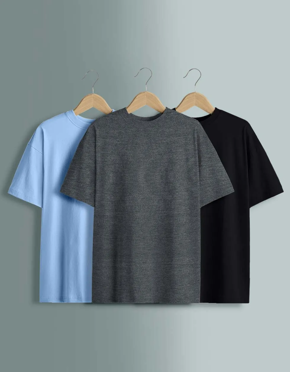 Pack of 3 Oversized Tees: Anthra & Black & Dutchcanal