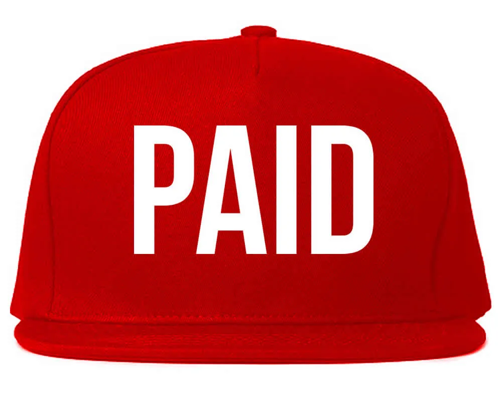 Paid Snapback Hat Cap