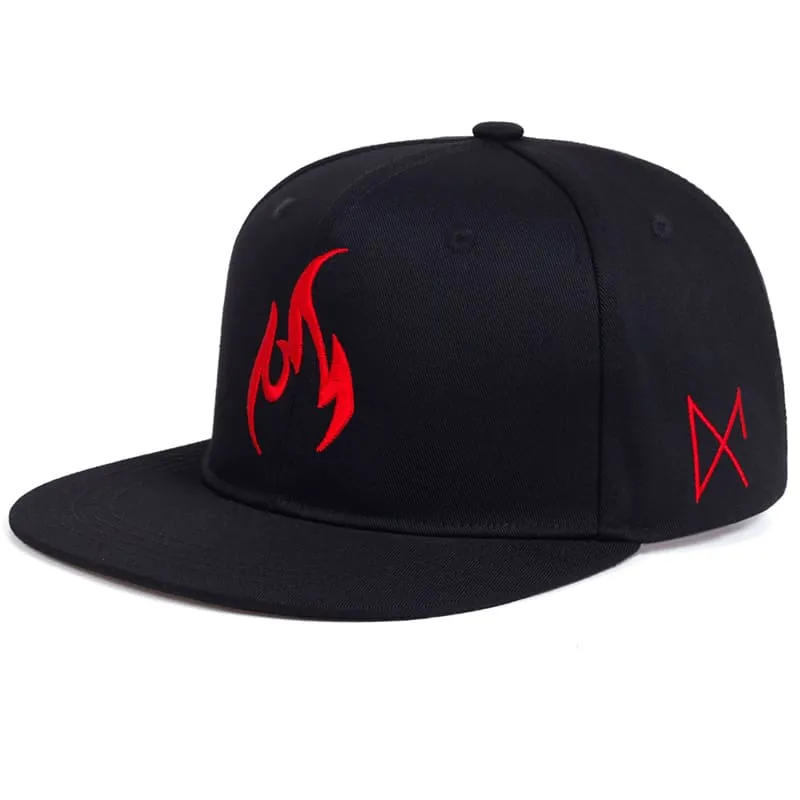 P&L Flame Black Snapback Cap