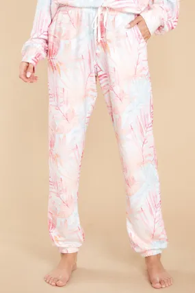 Peachy Party Tropical Print Banded Pants