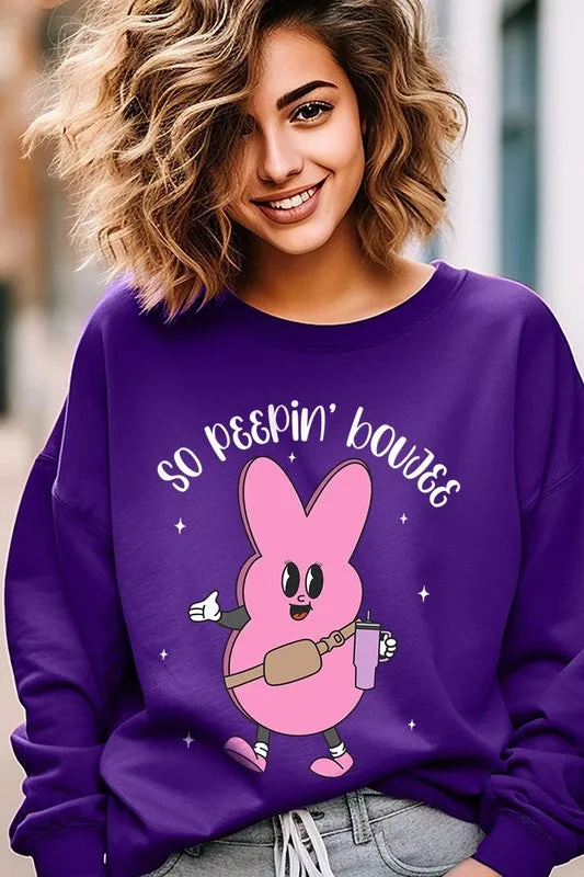 Peepin Tumbler Bunny Graphic Fleece Sweatshirts