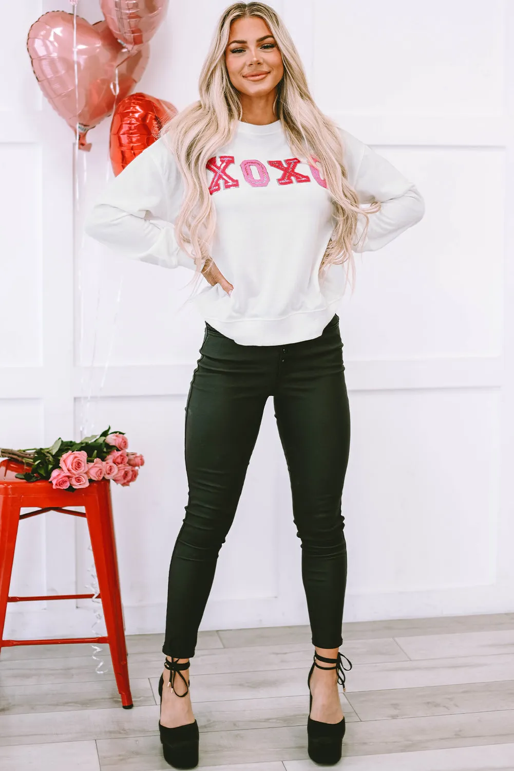 Shiny XOXO Valentine Pullover Sweatshirt