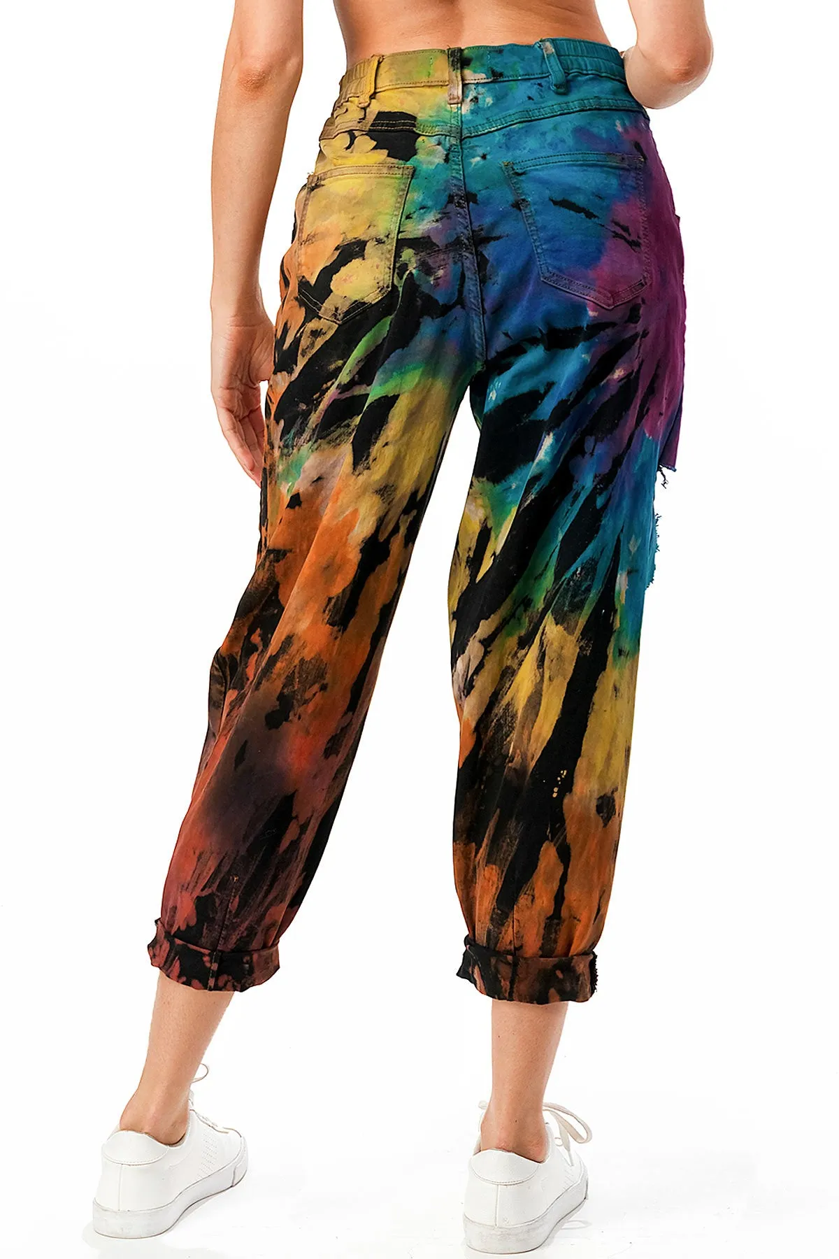 Splash Dyed Crop Trousers