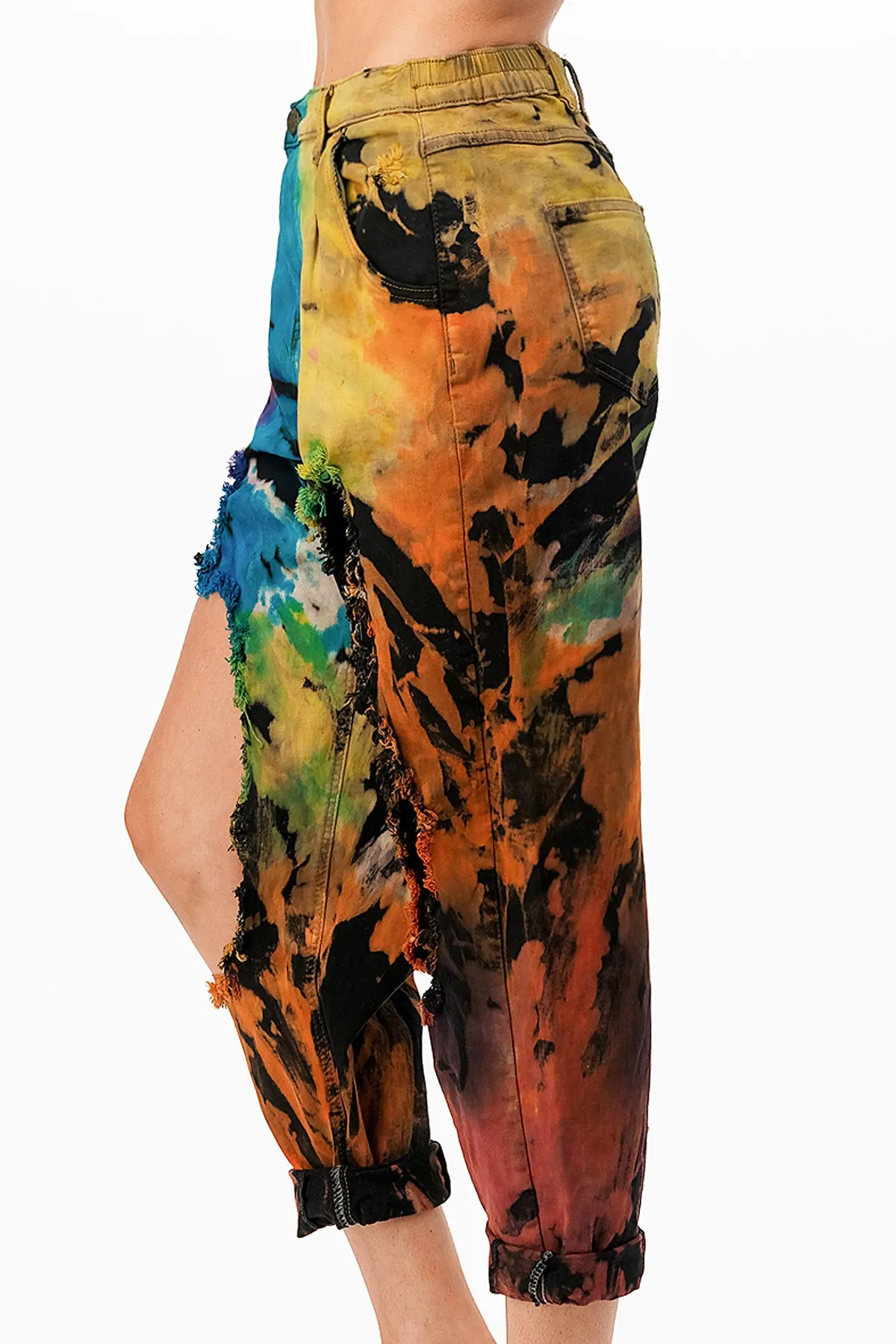 Splash Dyed Crop Trousers