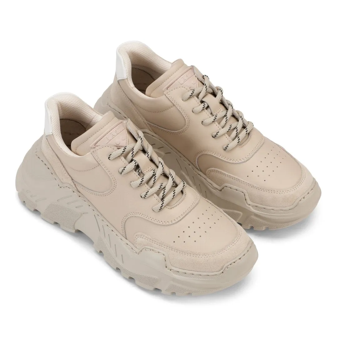 Sprint Leather Beige Chunky Sneakers