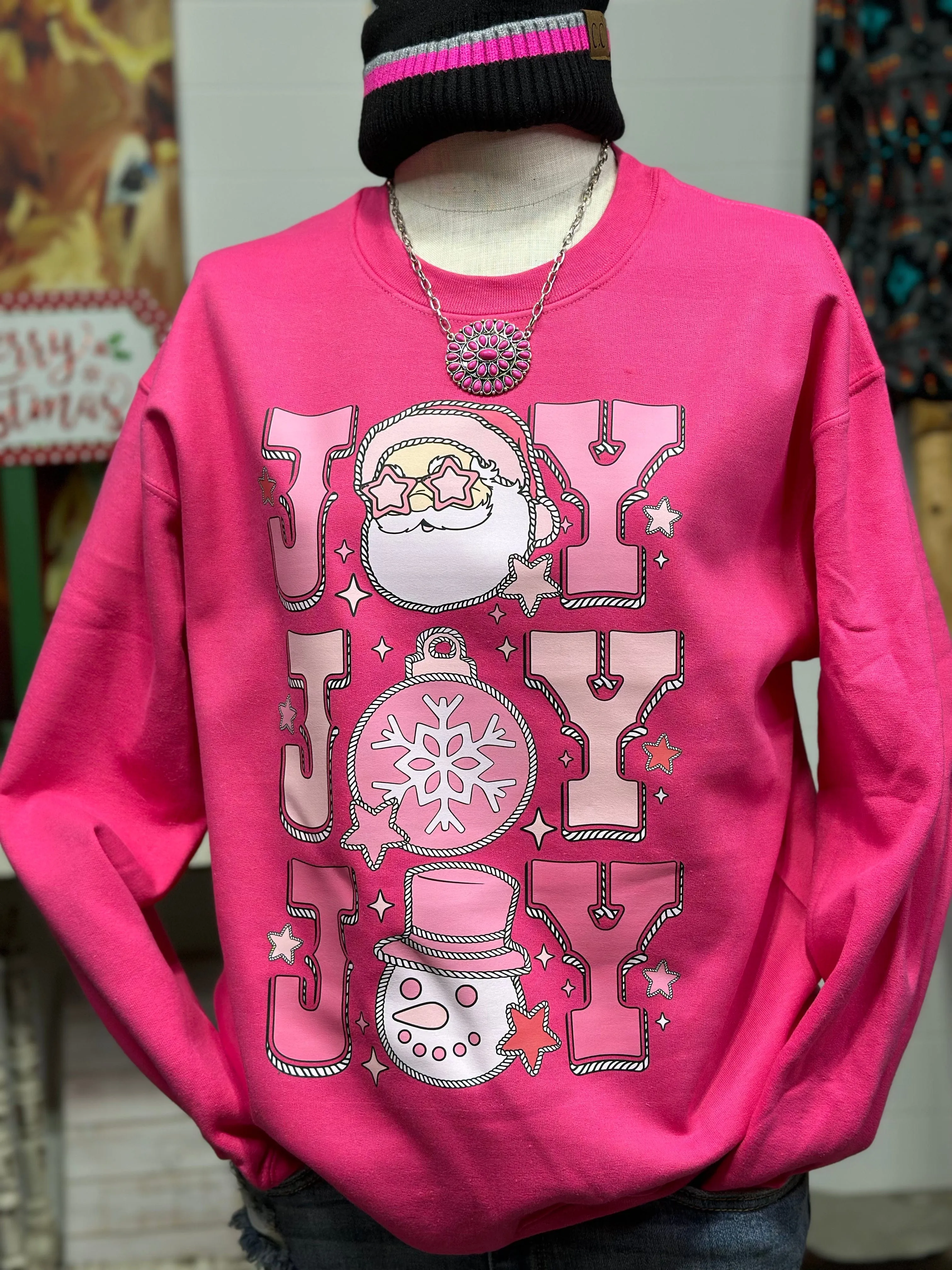 The Pinked Up Joy Christmas Sweatshirt