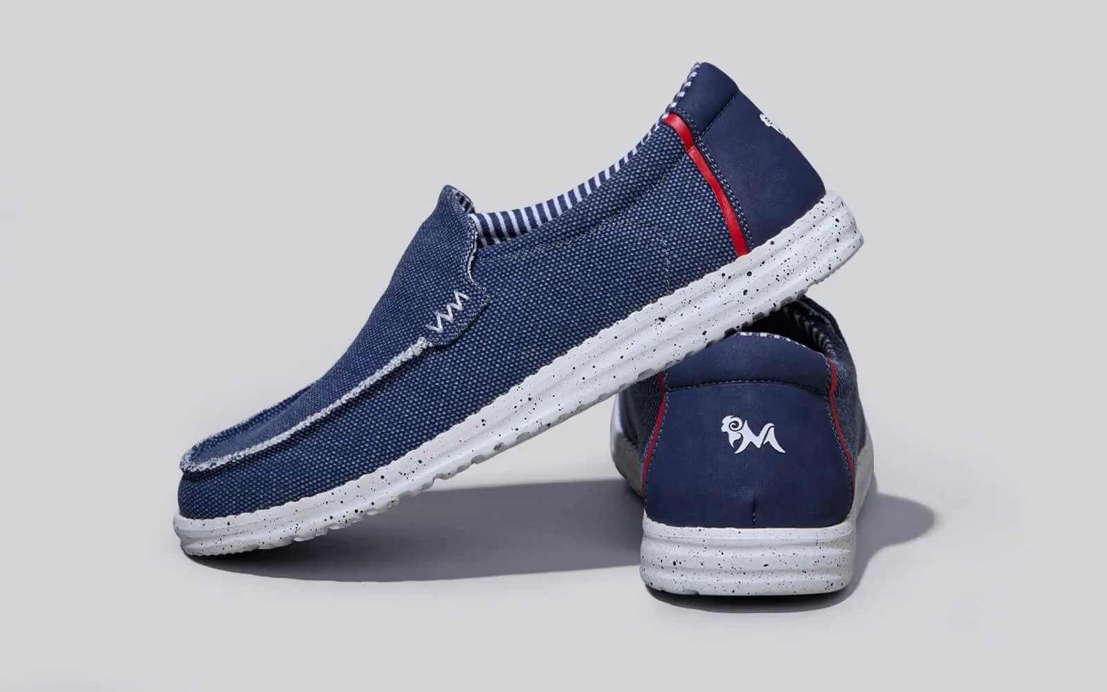 The Wanderers Slip Ons : Navy