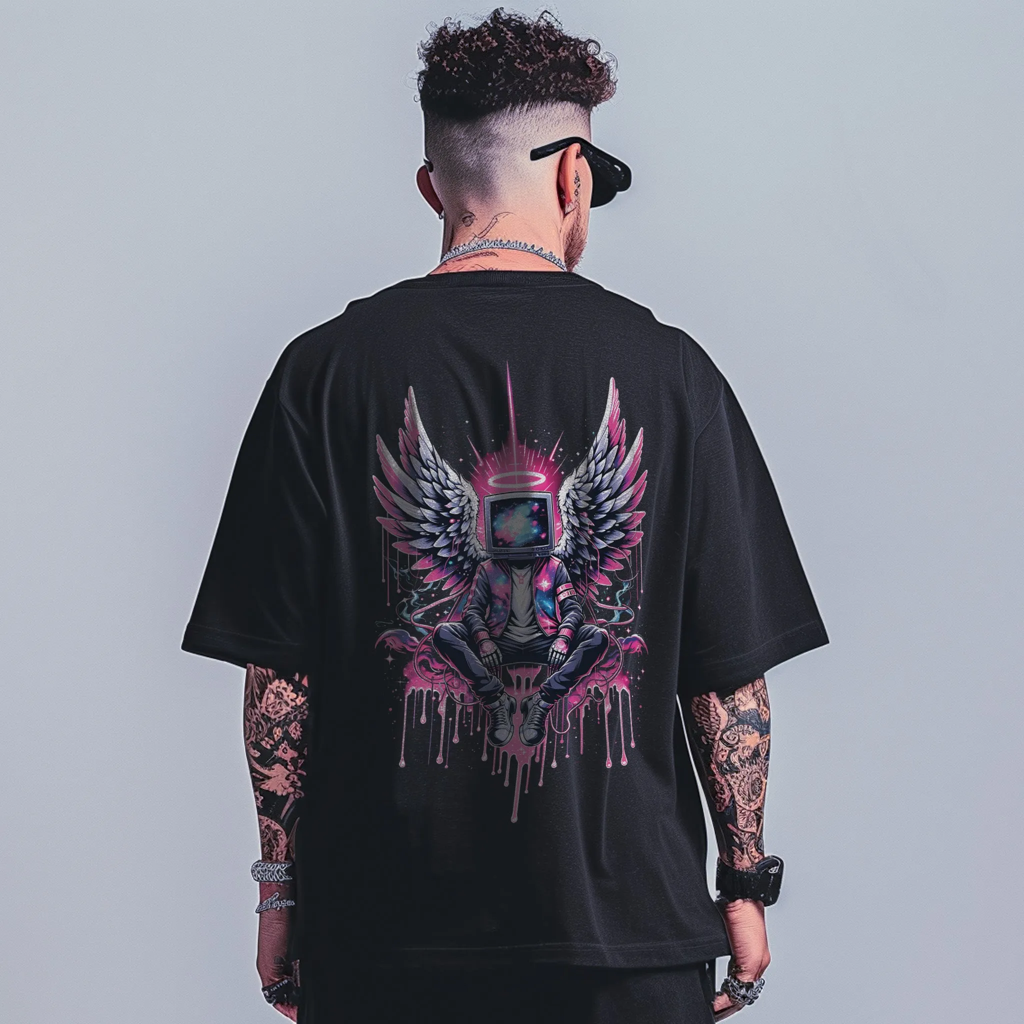 Unisex Neon Flight Oversized Graphic Tees