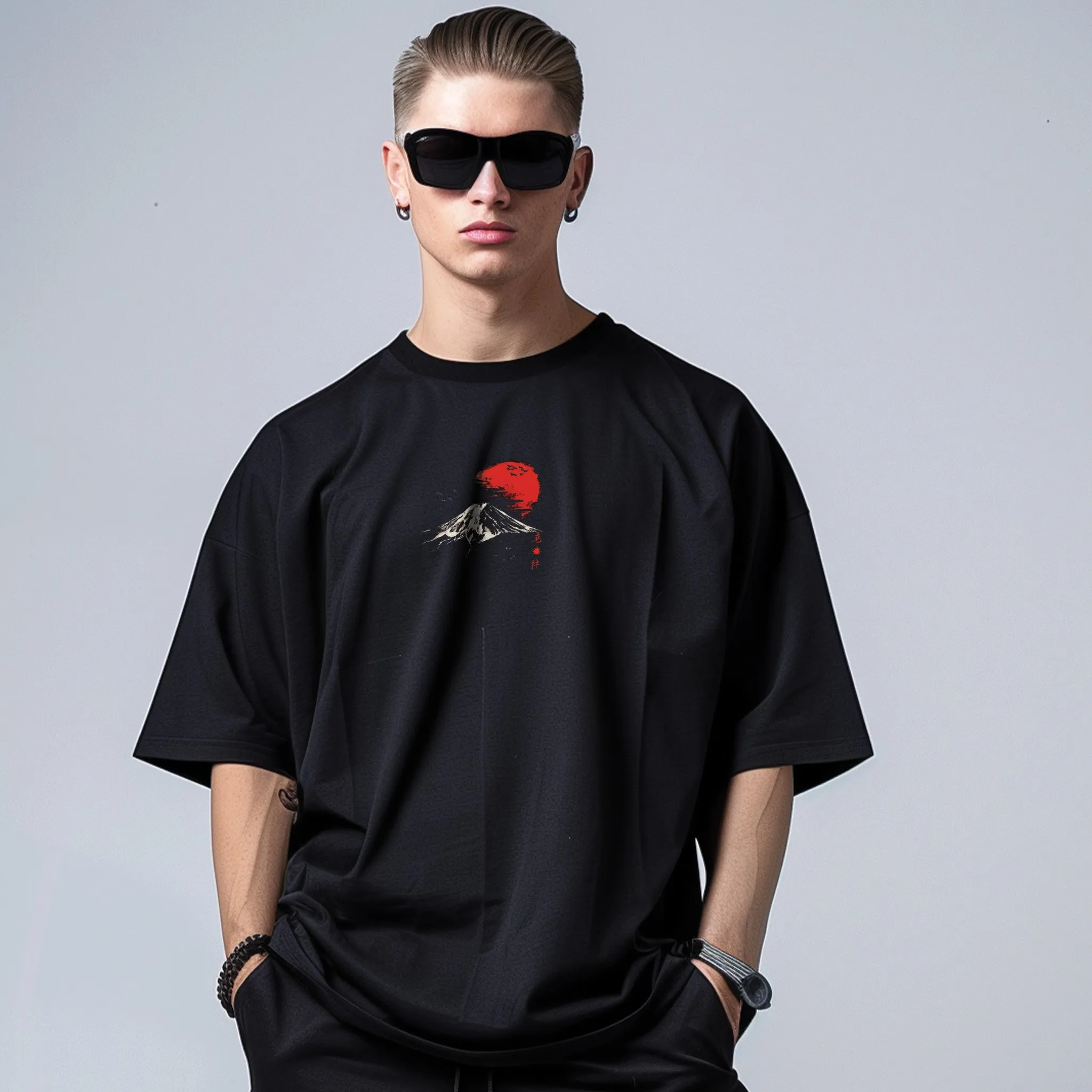 Unisex Rising Samurai Oversized Graphic Tees