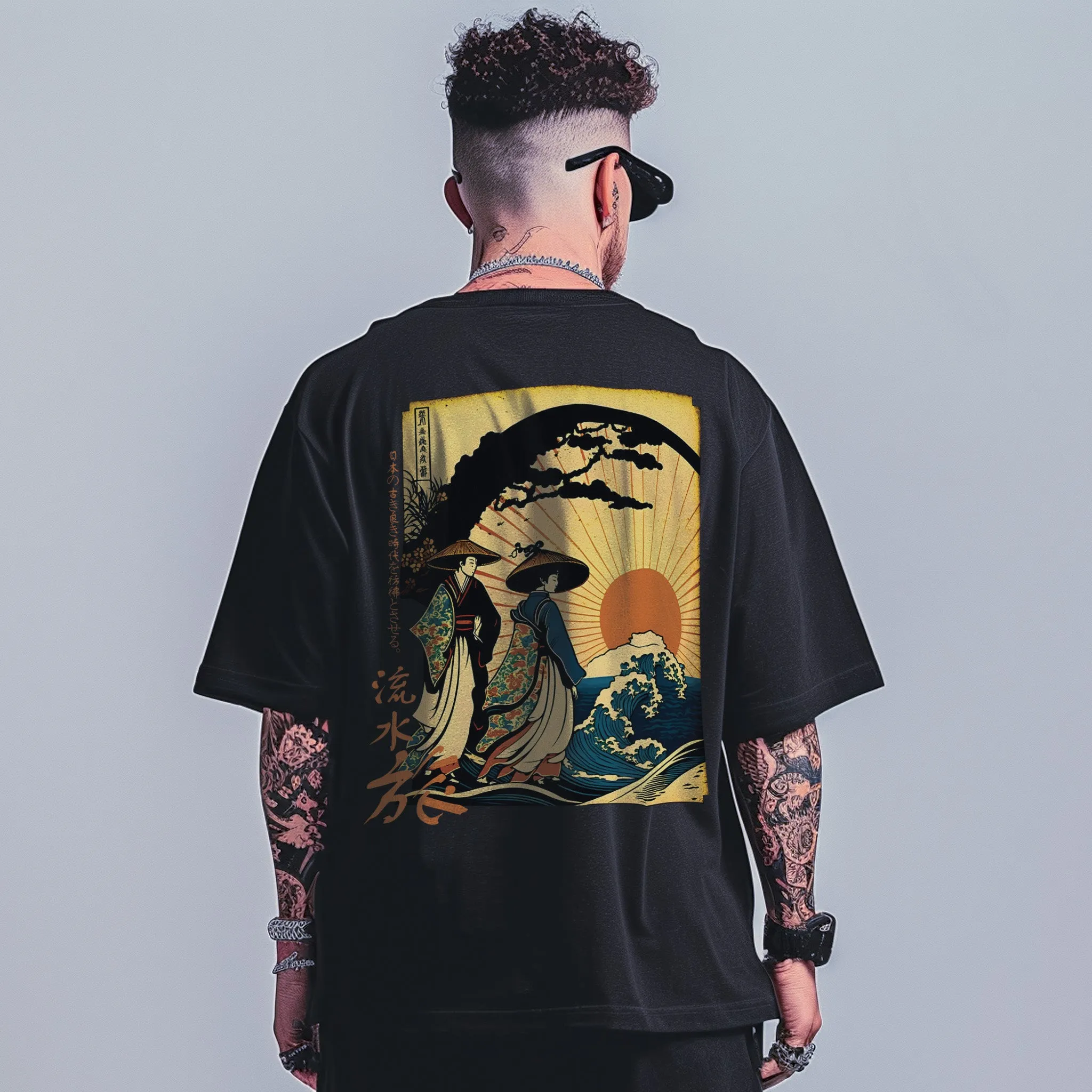 Unisex Rising Samurai Oversized Graphic Tees