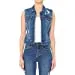 Women Stretch Destructed Distressed Denim Vest