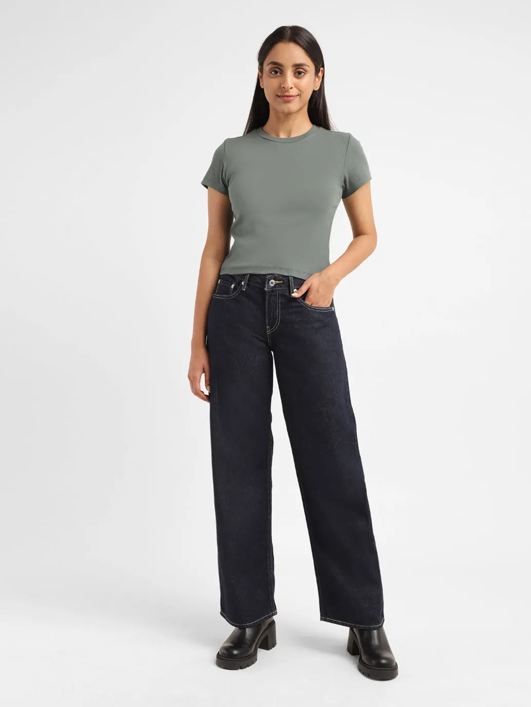 Women's Mid Rise 94 Baggy Wide Leg Jeans