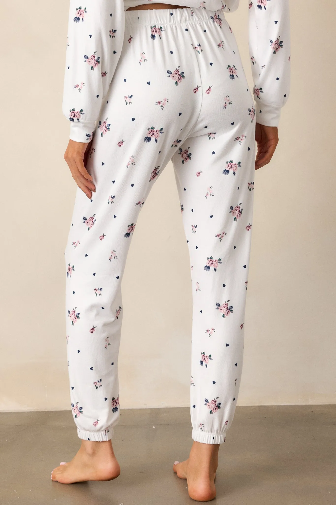 Z Supply Cozy Rosebud Ivory Lounge Joggers